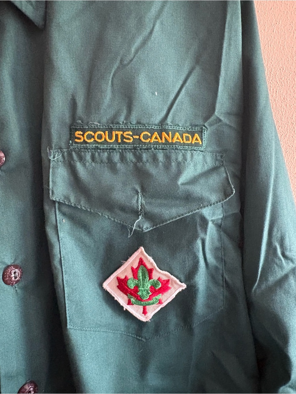 Men's Green Dress Shirt with Emblem